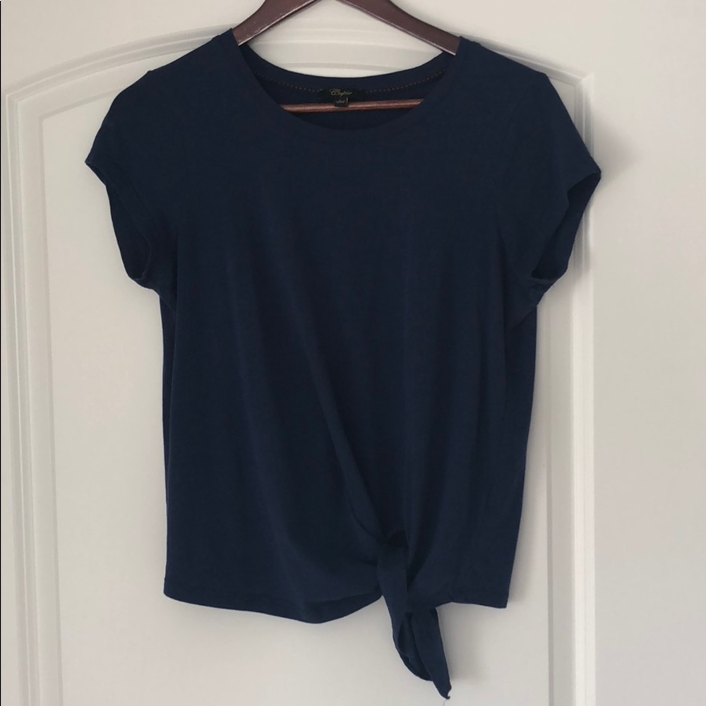 Cupio Navy T with ties at side Size L